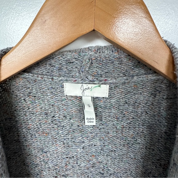 Joie • Gray Speckled Waterfall Marled Wool Cardigan Sweater - Picture 10 of 11